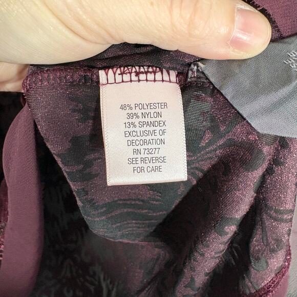 Simply Vera Women's Whimsygoth Burgundy Burnout Velvet Top - Large - Oversized - Picture 5 of 6